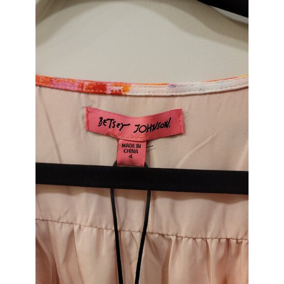 Betsey Johnson Sunset Floral Ruffle Trim Wrap Dress - Picture 8 of 10